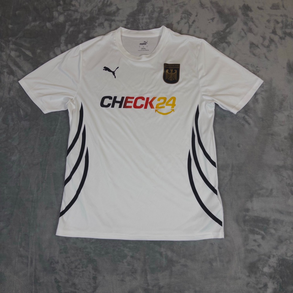 Puma Soccer Jersey Mens Large White Deutschland Check24 Germany Football Shirt